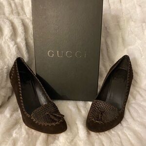 Gucci Women's Dark Brown Leather Heels